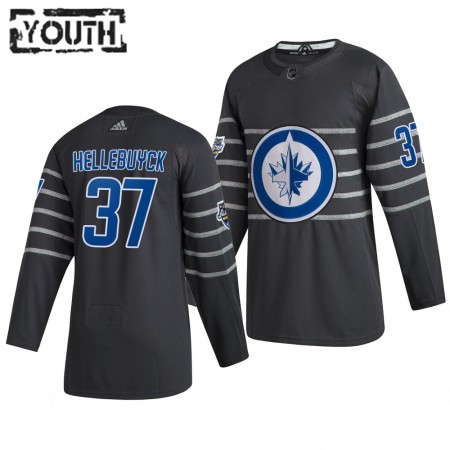 Camisola Winnipeg Jets Connor Hellebuyck 37 Cinza Adidas 2020 NHL All-Star Authentic - Criança
